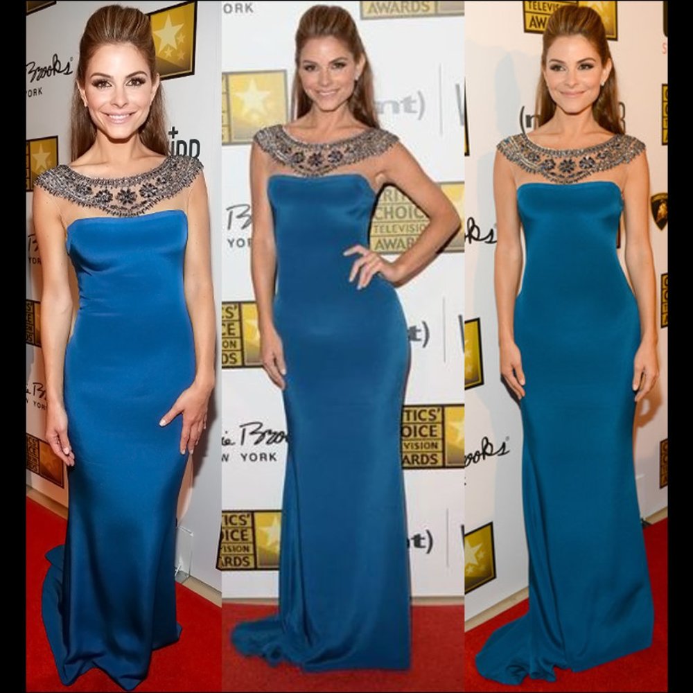 Rare Marchesa Notte silk illusion jewel embellished neckline column maxi gown